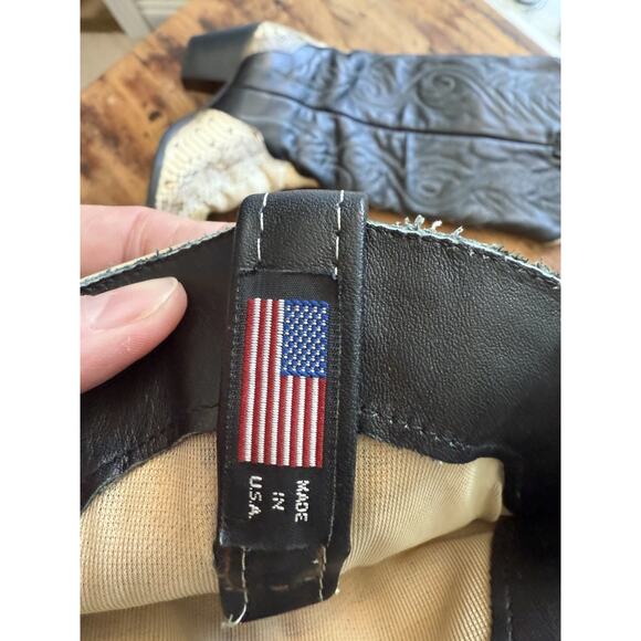 Acme Womens Western Leather Snake Skin Cowgirl Cowboy Boots 0735 9.5 M Black - Picture 15 of 16